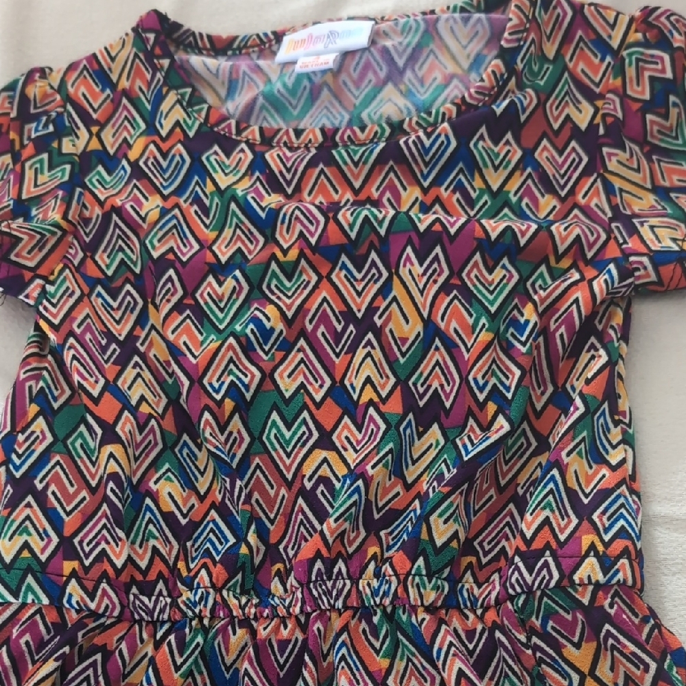 LuLaRoe Multicolor Patterned Kids Dress Mae Style
